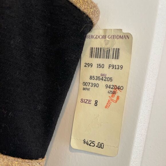 NWT Diane von Furstenberg Heather Scoop Neck Dress Black Gold Sz. 8 Wool Blend - Picture 6 of 6